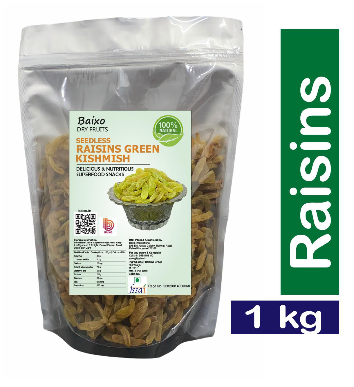 

Baixo Raisins Kishmish Green Long 500g (Pack Of 2)
