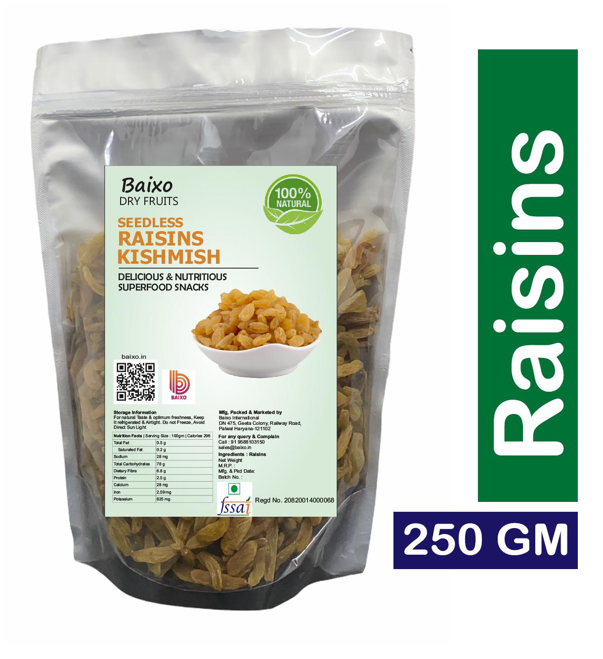 

Baixo Raisins Kishmish 250g (Pack Of 1)
