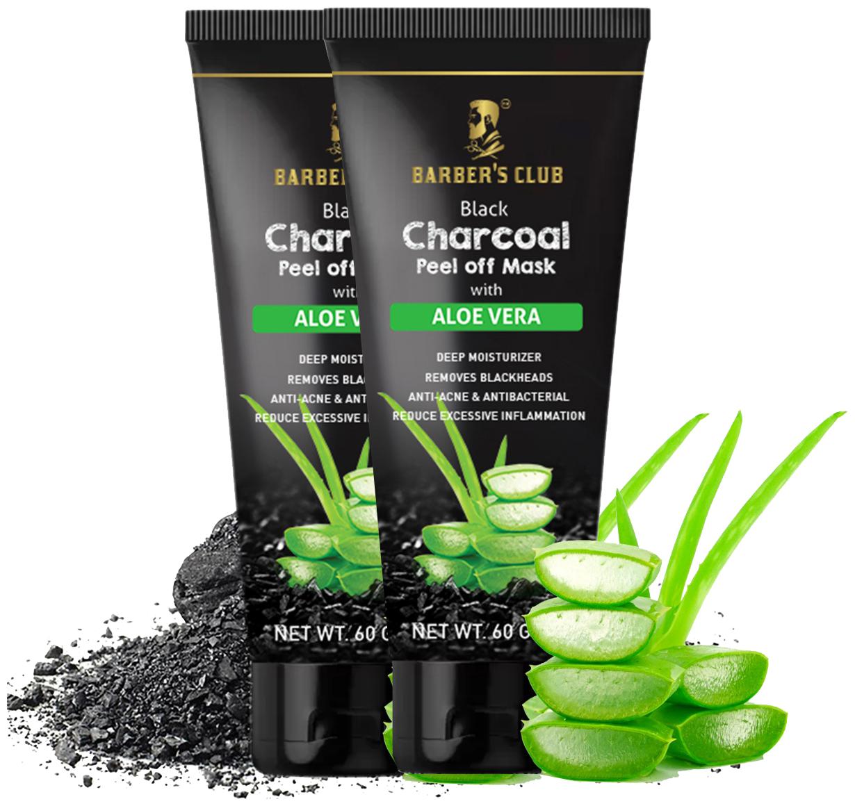 

Barber S Club Black Charcoal Peel Off Mask With Aloevera Instant Blackhead Remover 60g(Pack of 2)