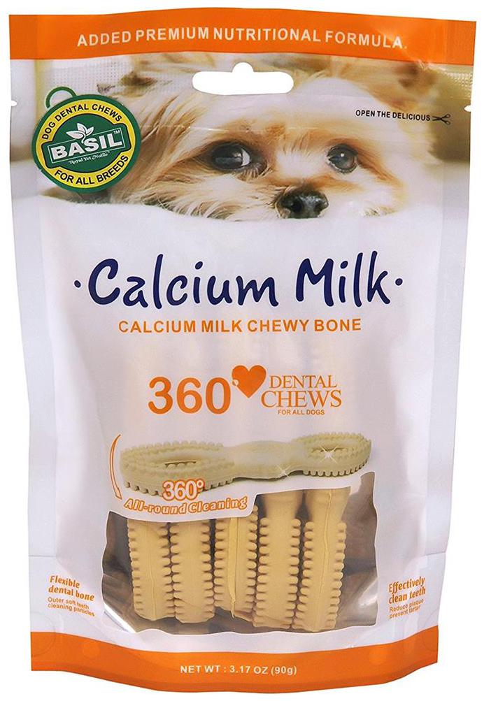 

Basil Calcium Milk Fresh Breath Dental Dog Chew Treat