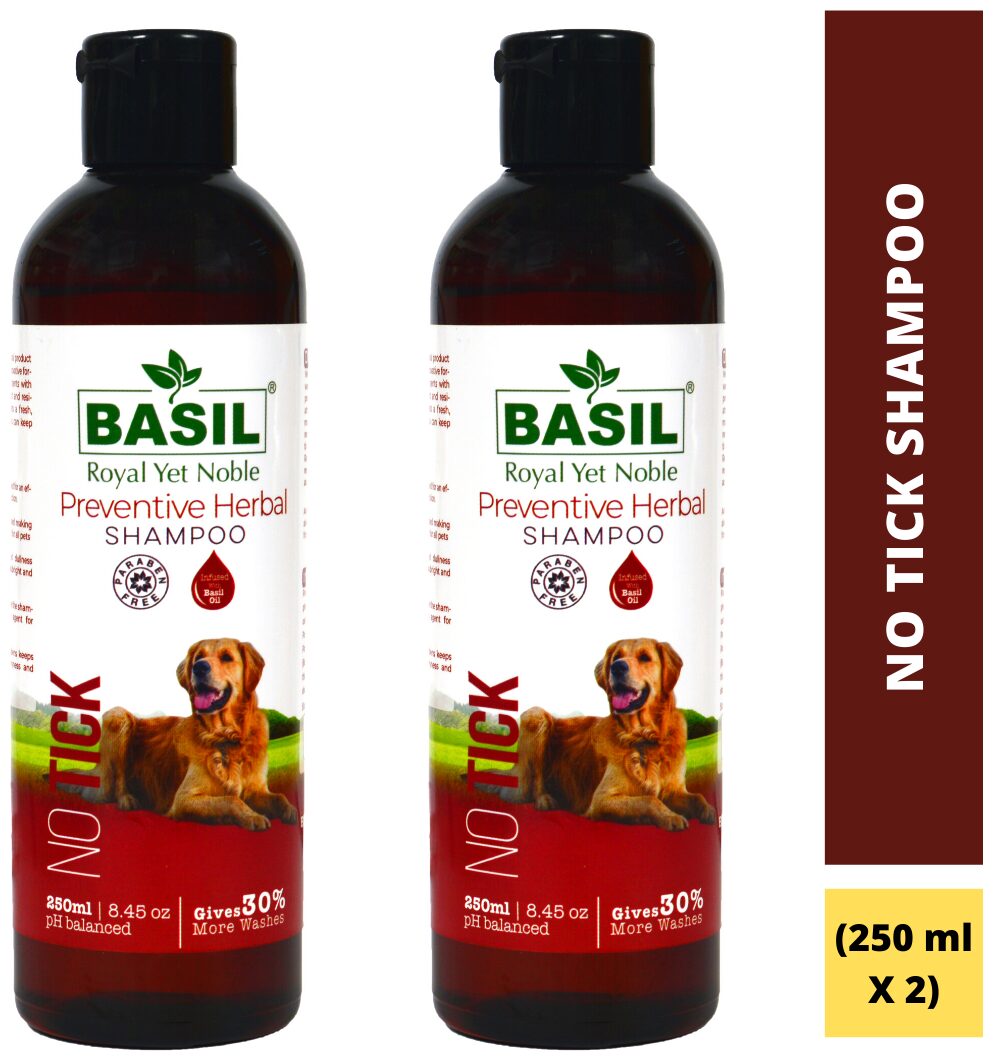 

Basil No Tick Preventive Herbal Pet Shampoo 250 ml (Pack of 2)