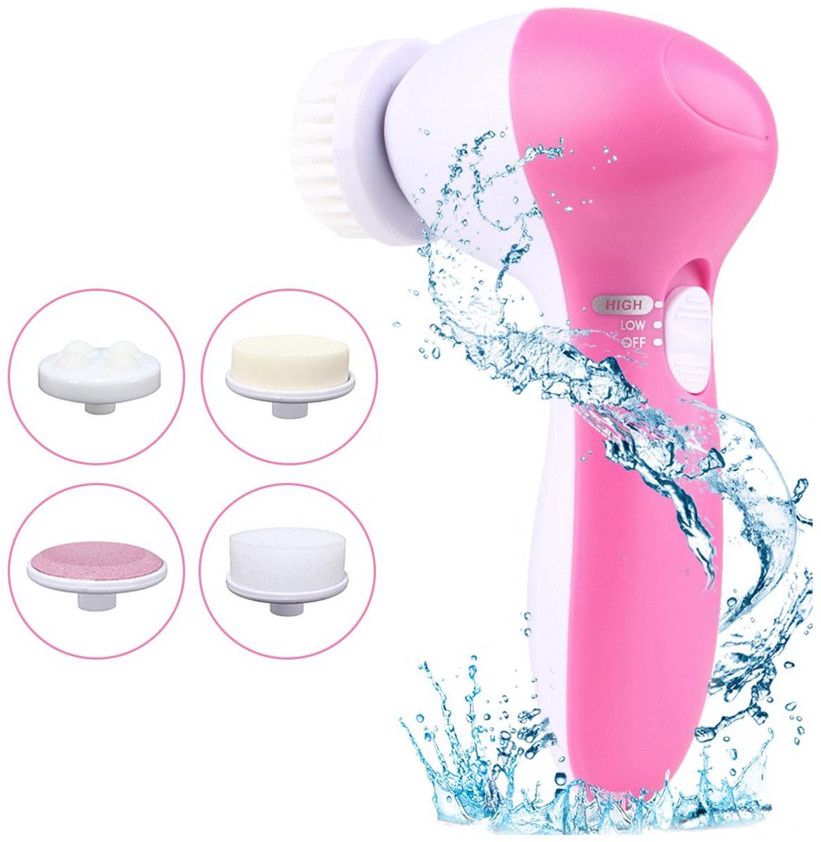

Bazaar Gali Multifunctional 5 in 1 Portable Electric Machine for Facial Cleaner Relief Face Massager (Set of 1 Pink)