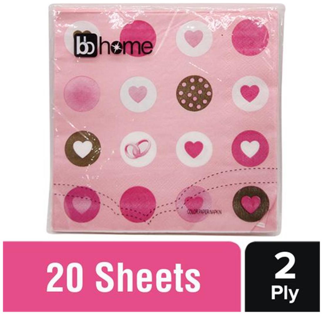 

BB Home Printed Party Napkins - Pink Love