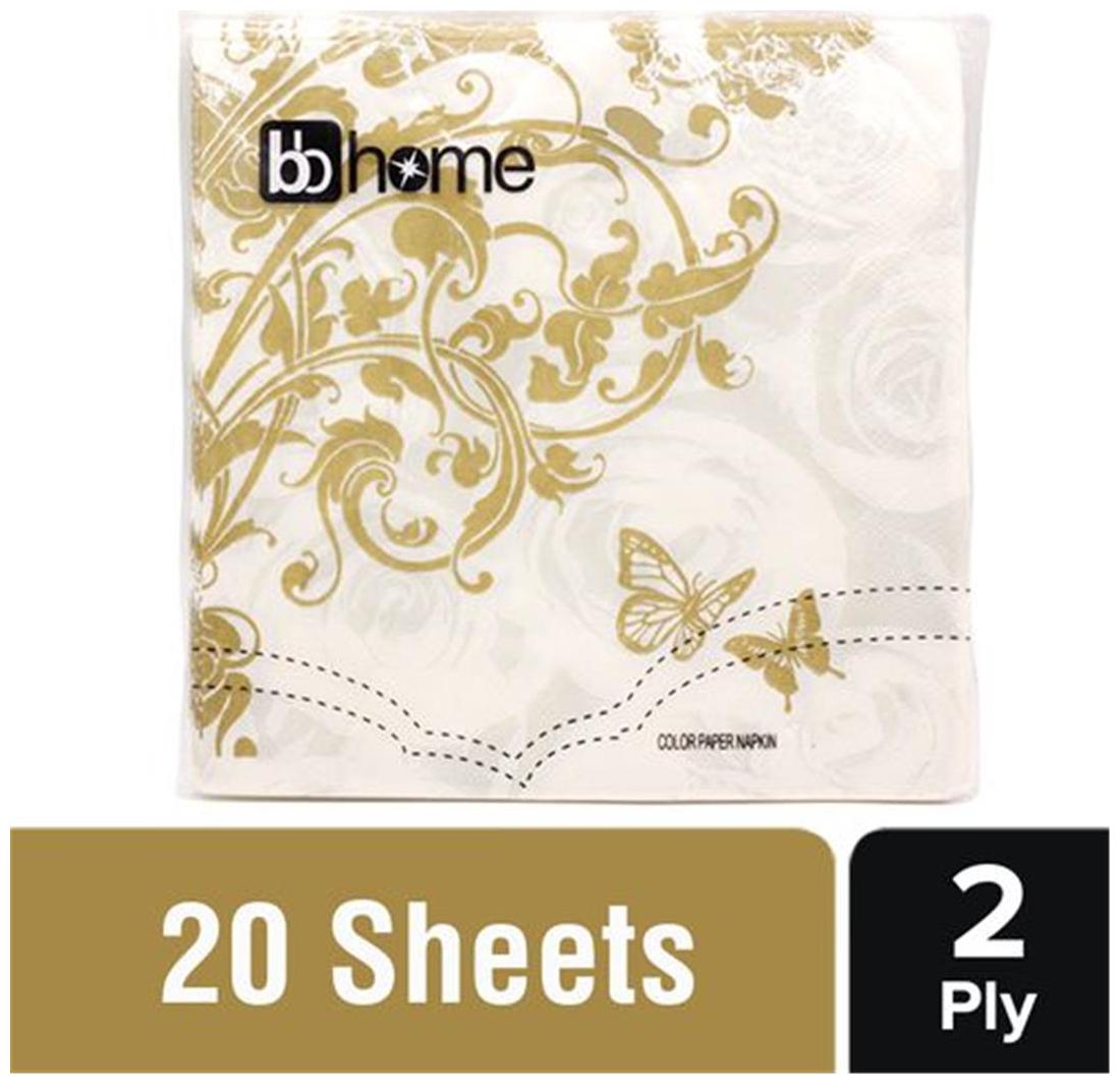 

BB Home Printed Party Napkins - Brown Designer Print
