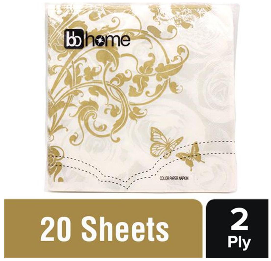 

BB Home Printed Party Napkins - Brown Designer Print