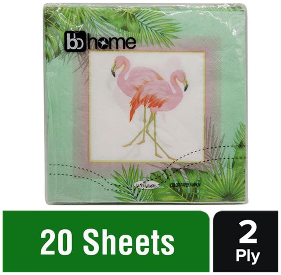 

BB Home Printed Party Napkins - Flamingo