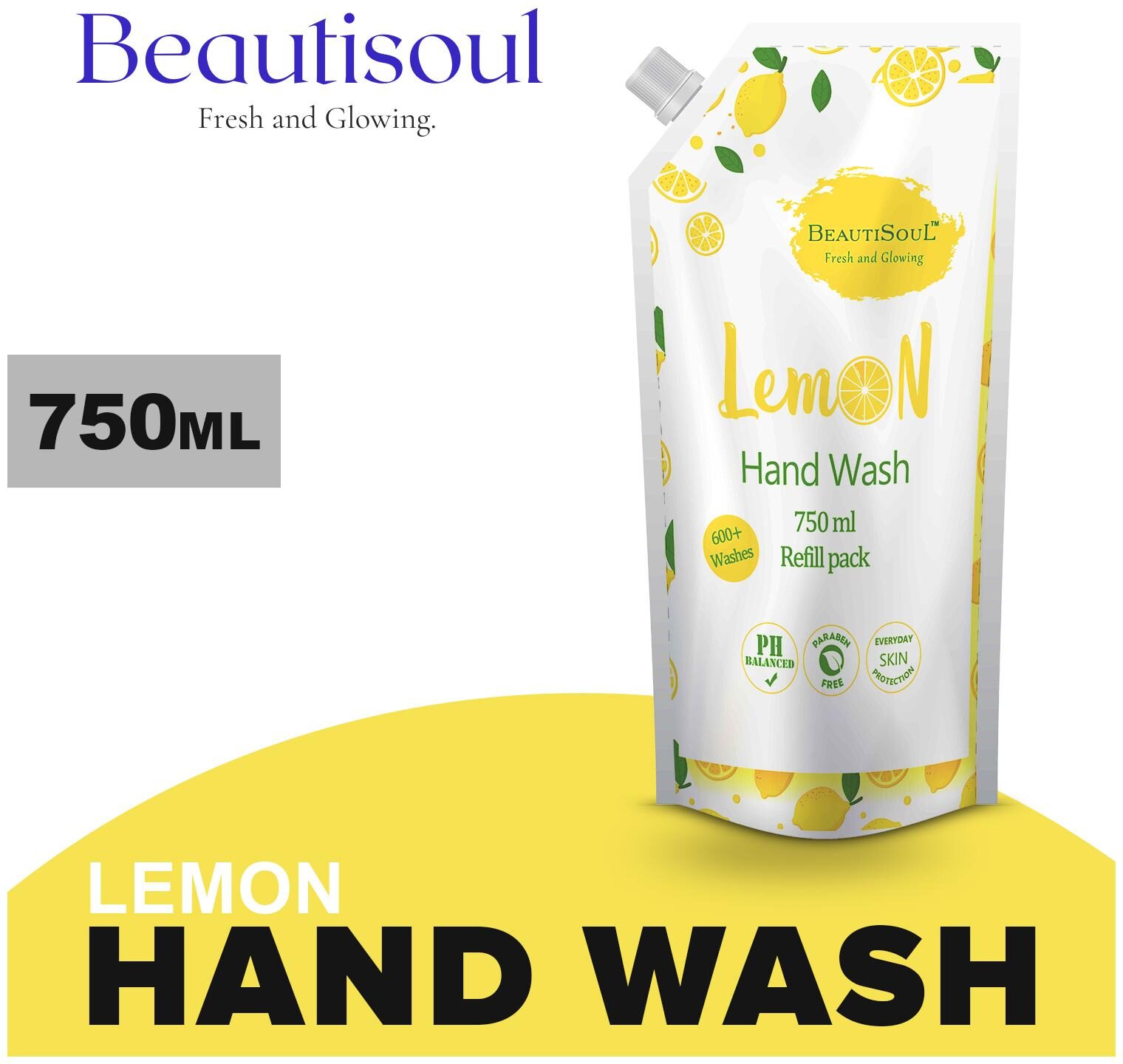 

Beautisoul (Lemon) Hand Wash Pouch 750 ml (Pack Of 3)