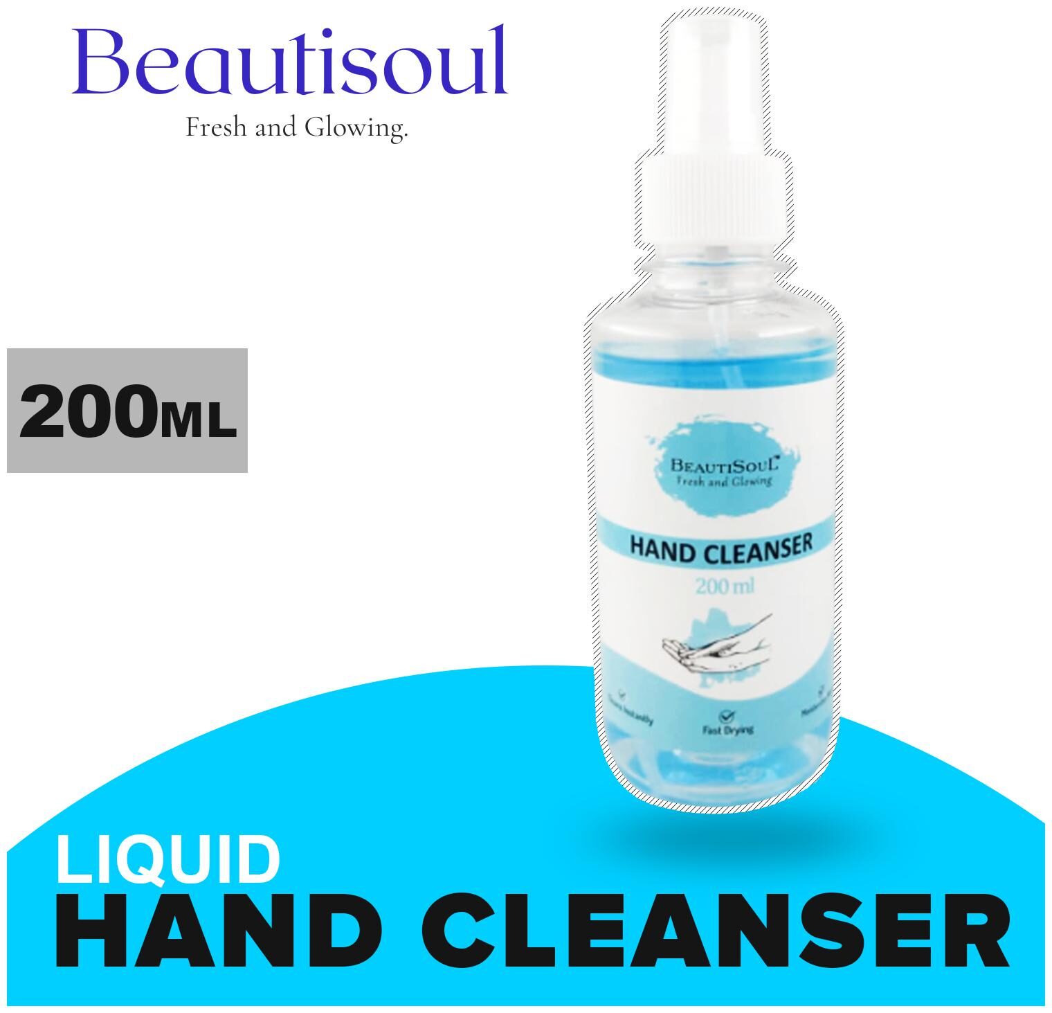 

Beautisoul (Lemon) Hand Cleanser Liquid Spray 200 ml (Pack Of 4)