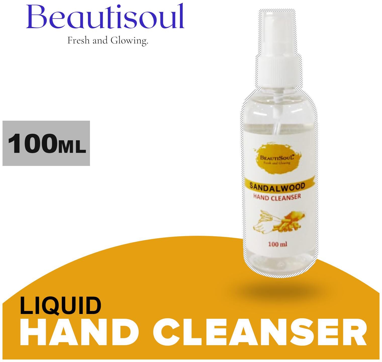 

Beautisoul (Sandal Wood) Hand Cleanser Liquid Spray 100 ml (Pack Of 8)