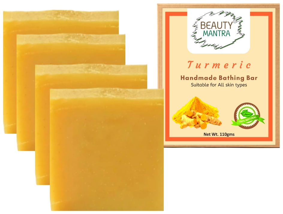 

Beauty Mantra Turmeric Pure Natural Handmade Bathing Bar 110g (Pack of 4)
