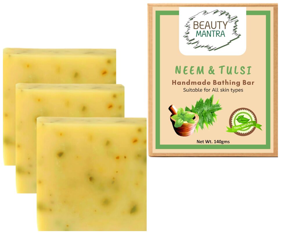 

Beauty Mantra Neem Tulsi Pure Natural Handmade Bathing Bar 140g (Pack of 4)