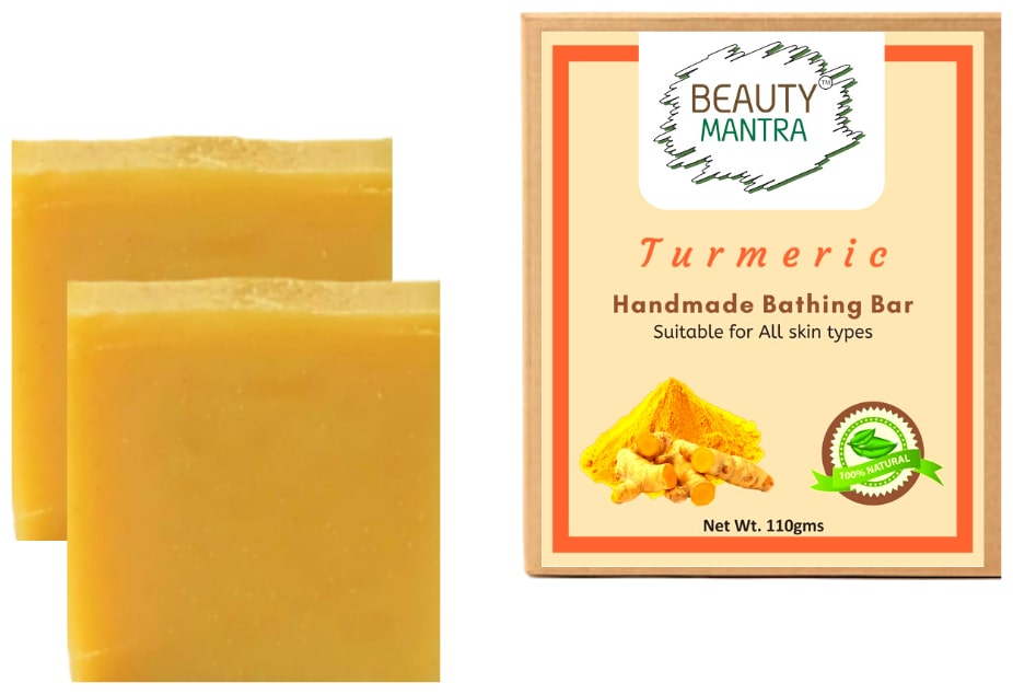 

Beauty Mantra Turmeric Pure Natural Handmade Bathing Bar 110g (Pack of 2)