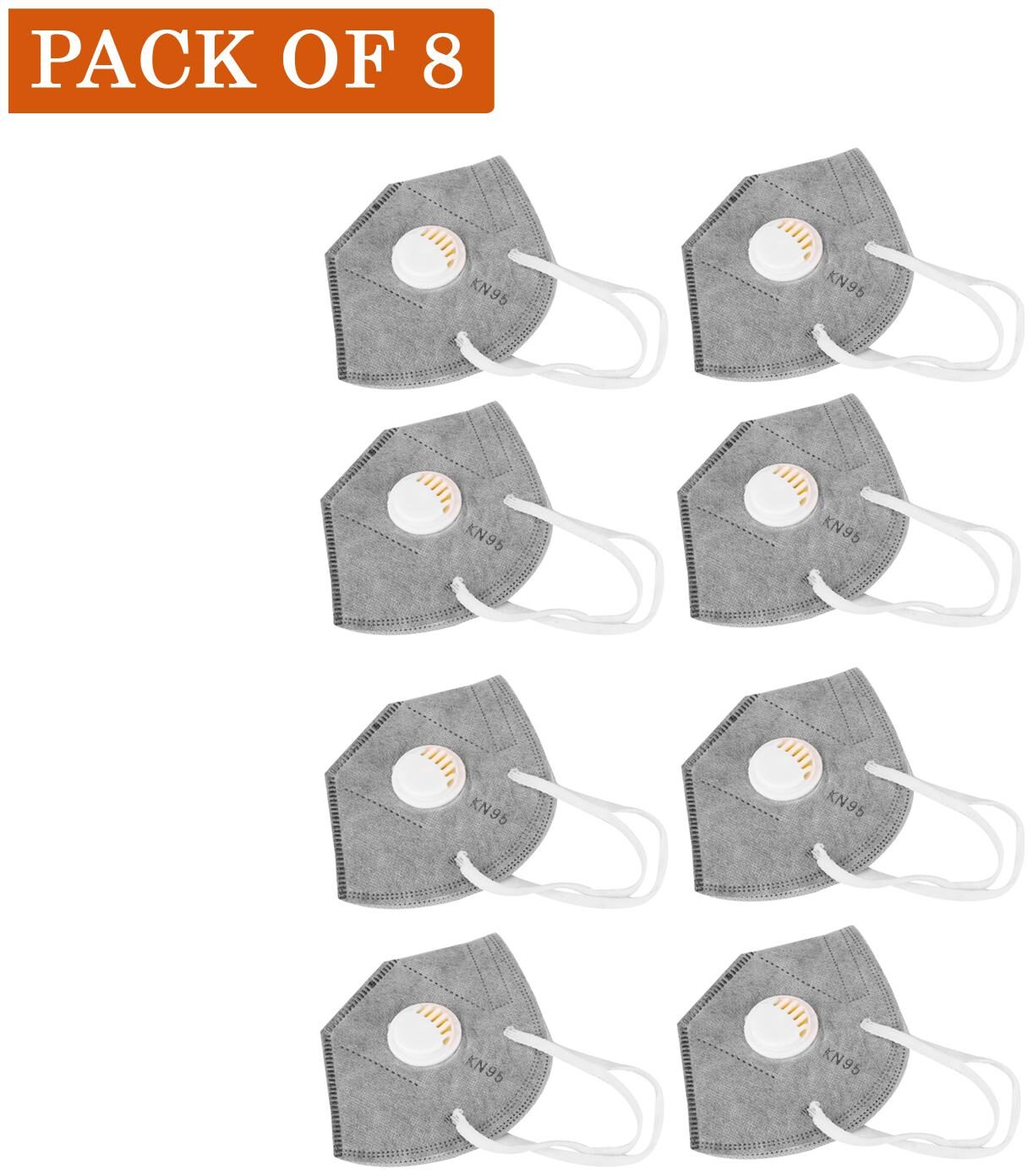 

BectoSolve KN95 Reusable Anti Pollution Outdoor Respirator Face MASK (Pack of 8 )