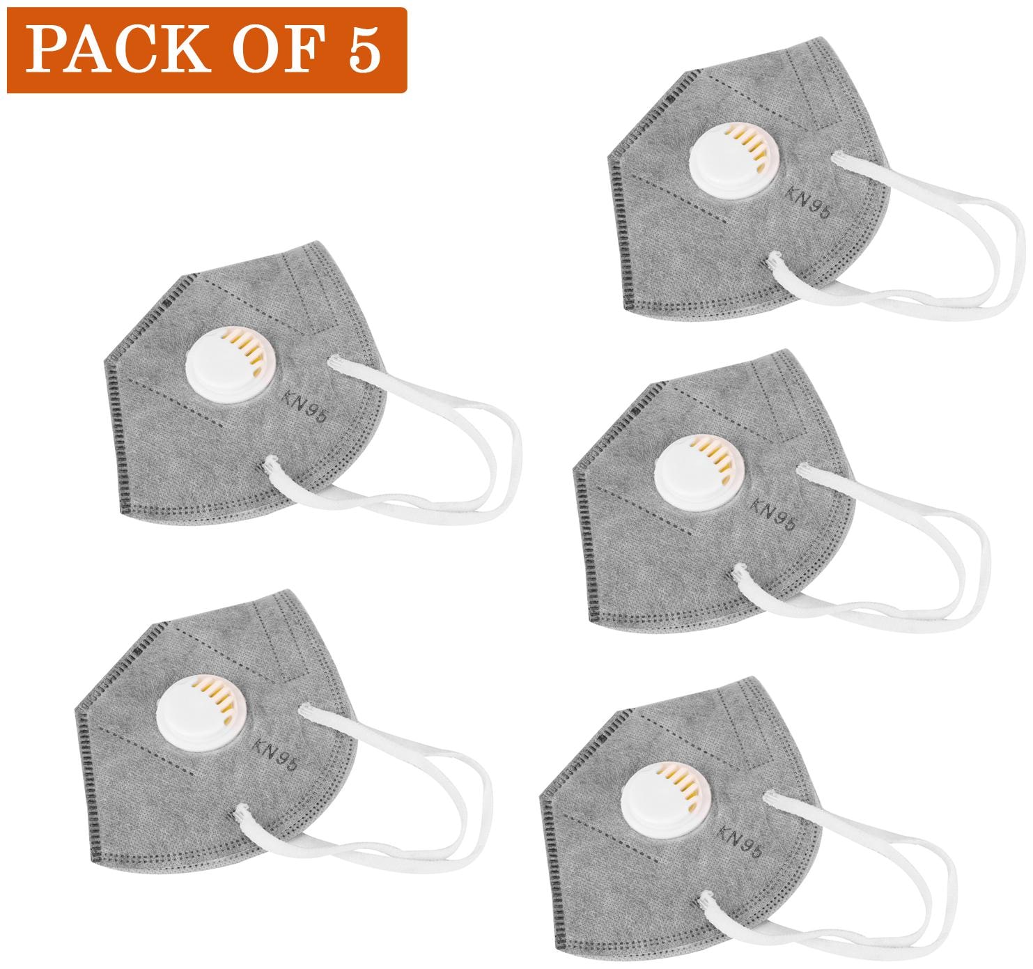 

BectoSolve KN95 Reusable Anti Pollution Outdoor Respirator Face MASK (Pack of 5 )