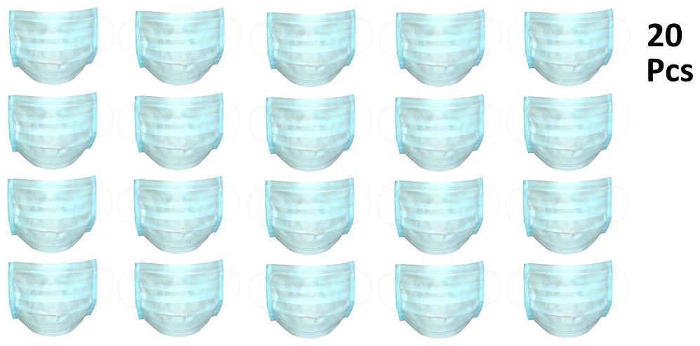 

Benison India 3 Ply disposable face Mask with nose Pin for Women and Men (Pack of 20)