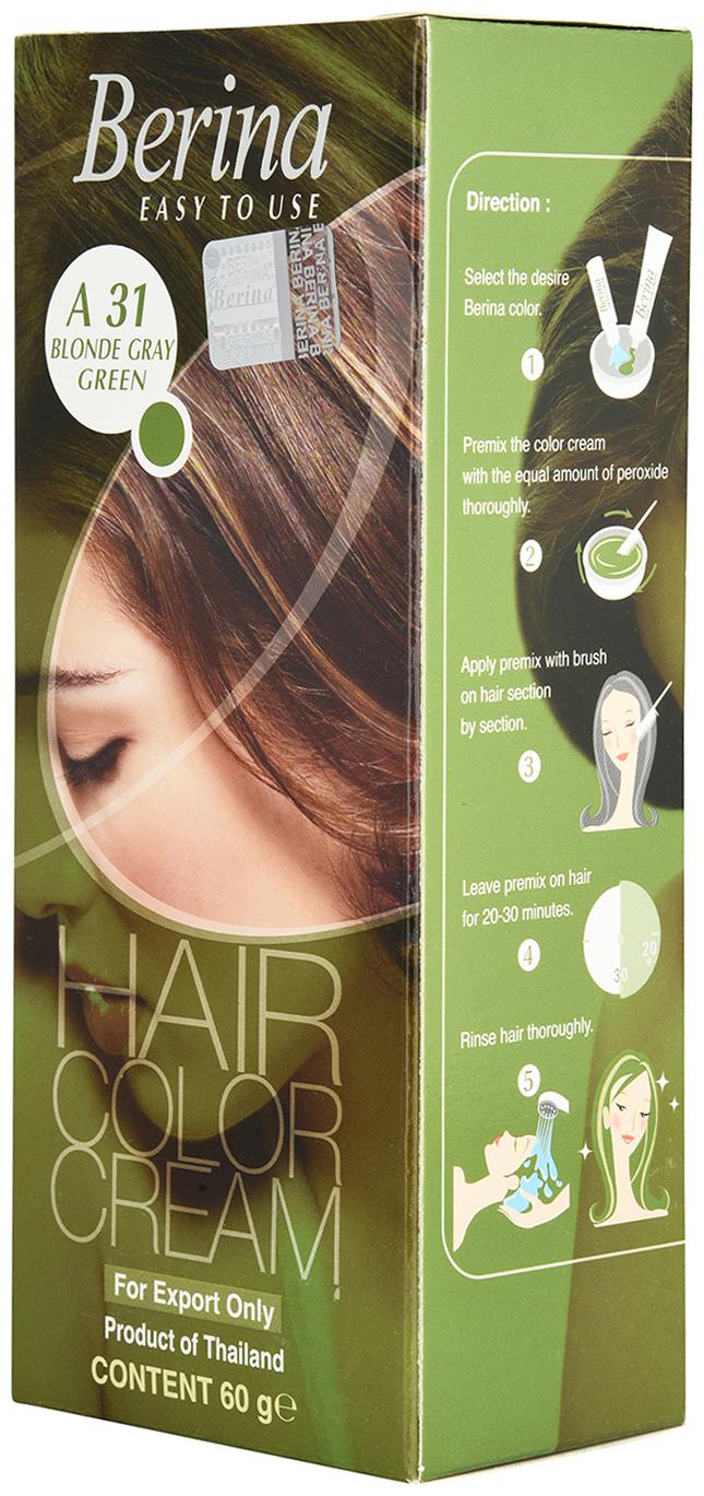

Berina A31 Blonde Gray Green Hair Color Cream 60 g (Pack Of 1)