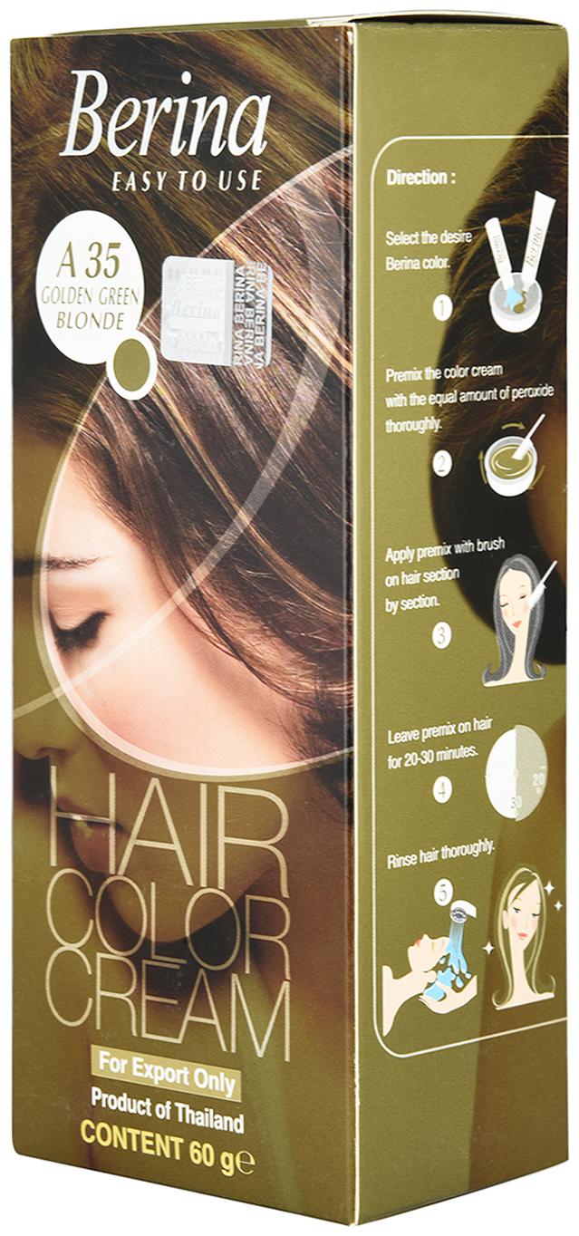 

Berina A35 Golden Green Blonde Hair Color Cream 60 g (Pack Of 1)