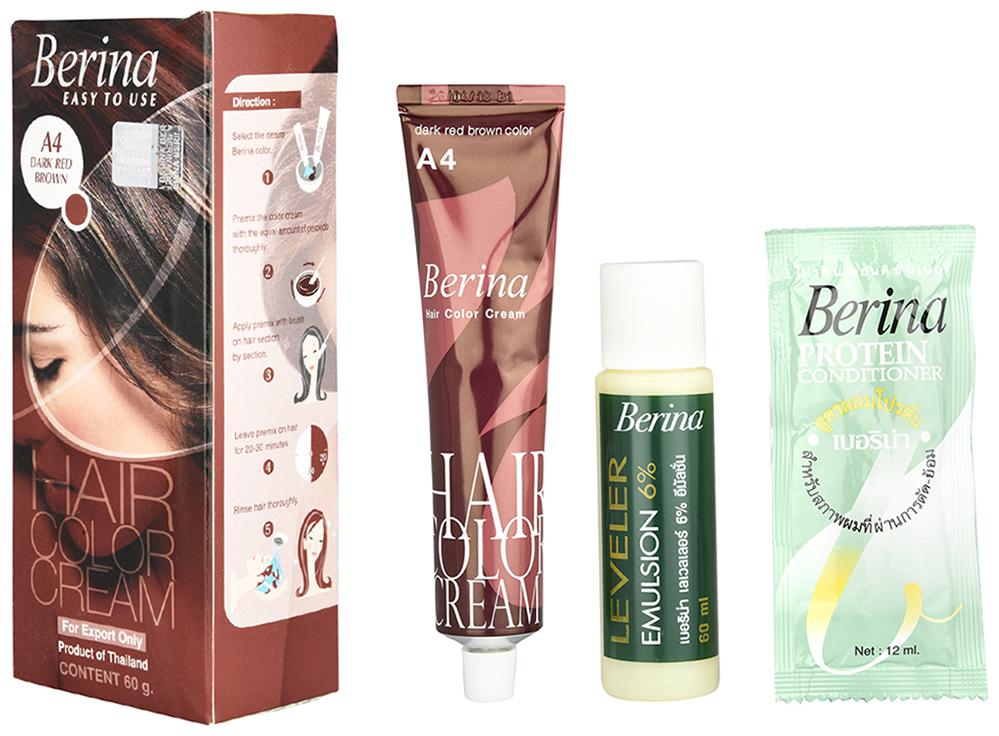 

Berina A4 Dark Red Brown Hair Color Cream 60 g (Pack Of 1)