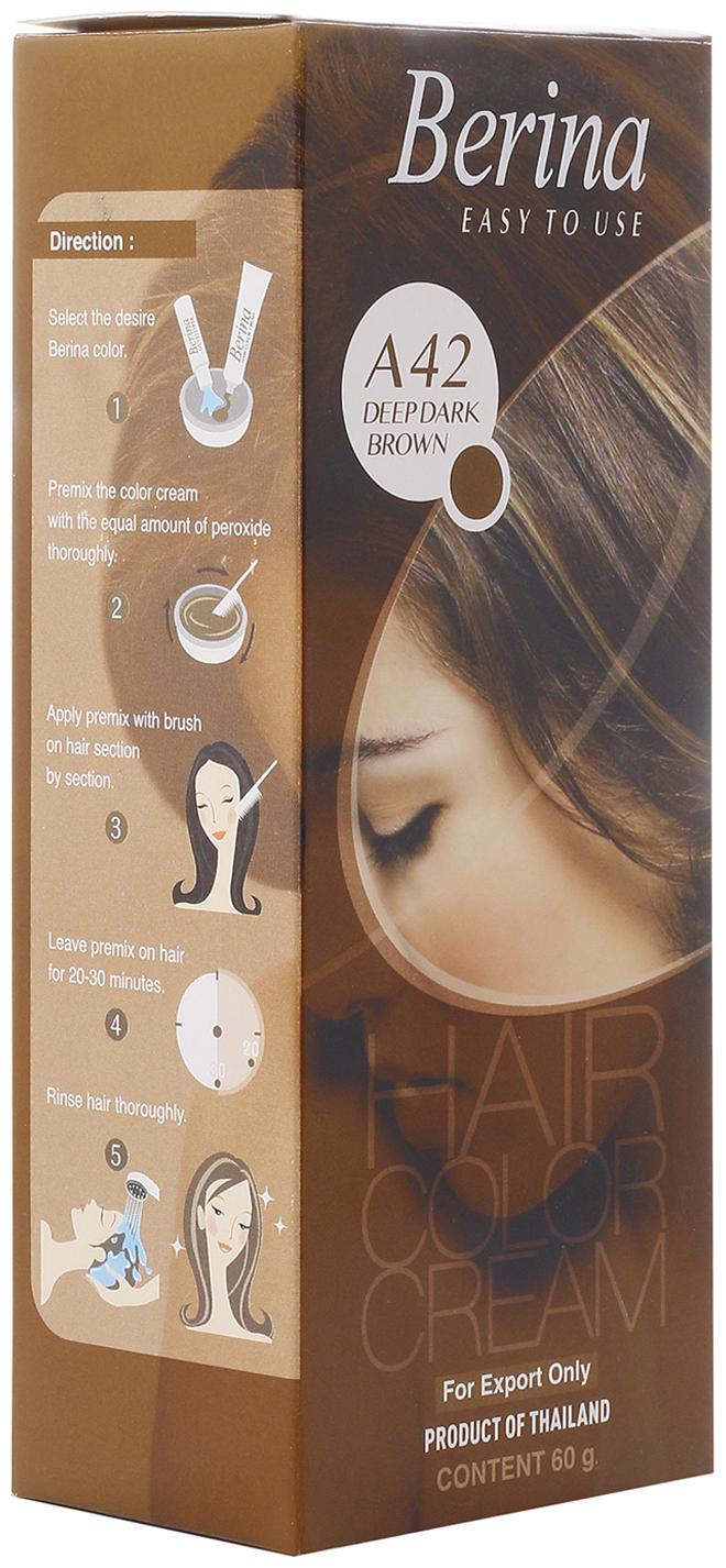 

Berina A42 Deep Dark Brown Hair Color Cream 60 g (Pack Of 1)
