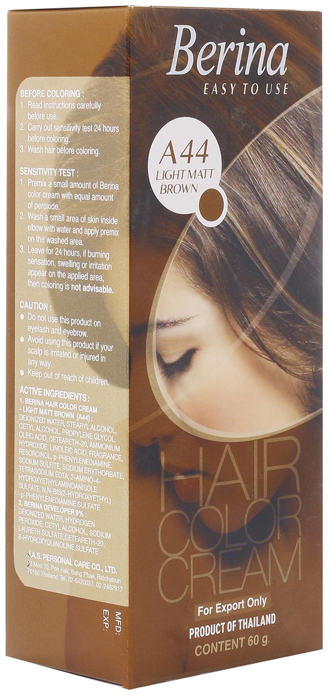 

Berina A44 Light Matt Brown Hair Color Cream 60 g (Pack Of 1)