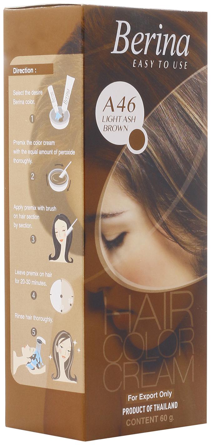 

Berina A46 Light Ash Brown Hair Color Cream 60 g (Pack Of 1)