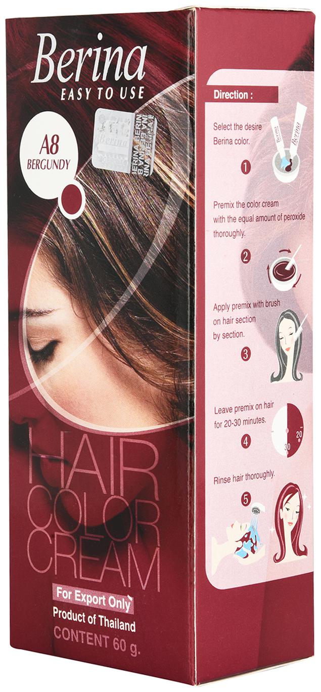 

Berina A8 Bergundy Hair Color Cream 60 g (Pack Of 1)