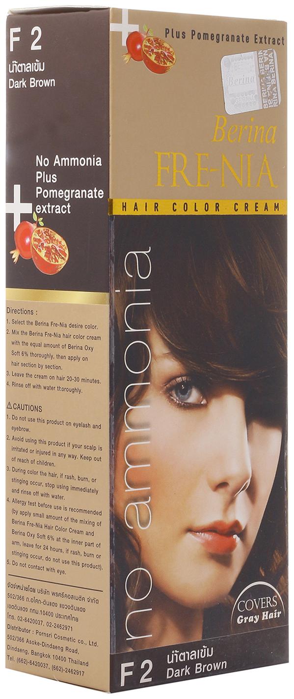 

Berina F2 Dark Brown Fre-Nia Hair Color Cream 60 g (Pack Of 1)