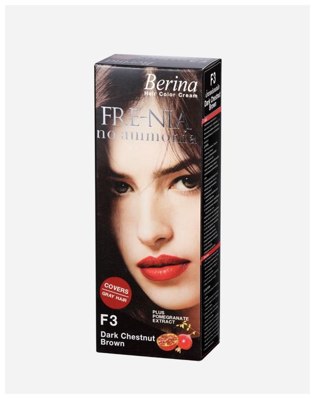 

Berina F3 Dark Chestnut Brown Fre-Nia Hair Color Cream 60 g (Pack Of 1)