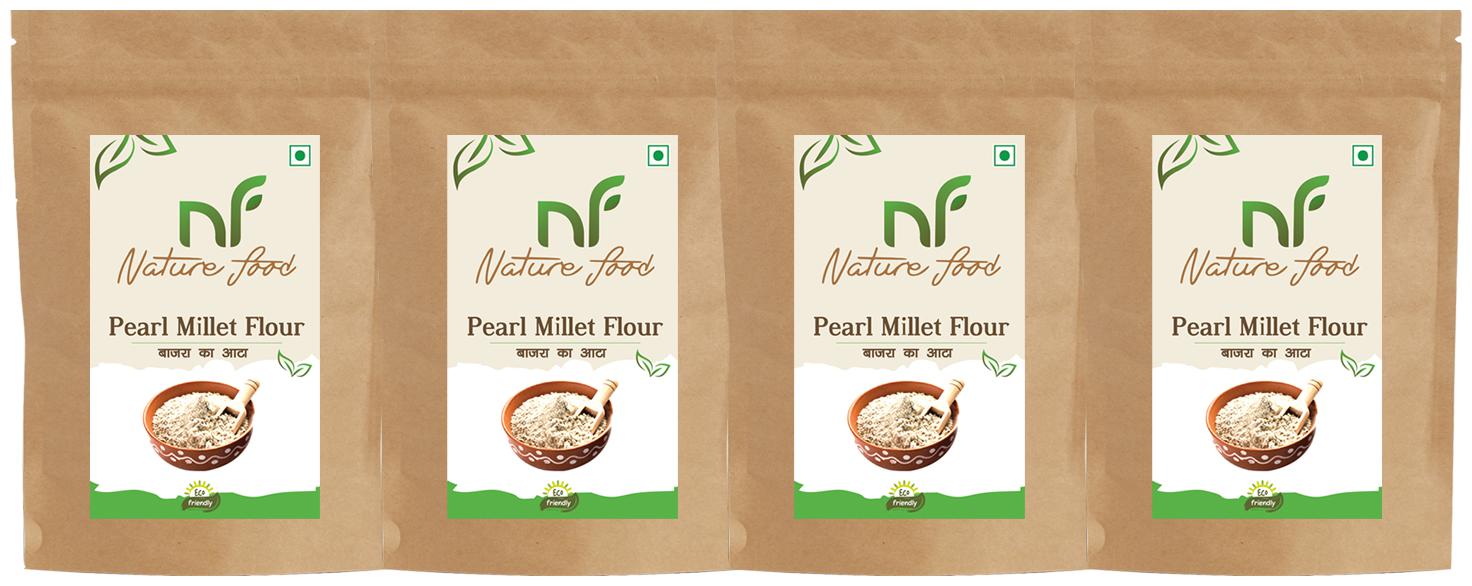 

Best Quality Pearl Millet Flour Bajra Atta - 1kg ( Pack of 4)