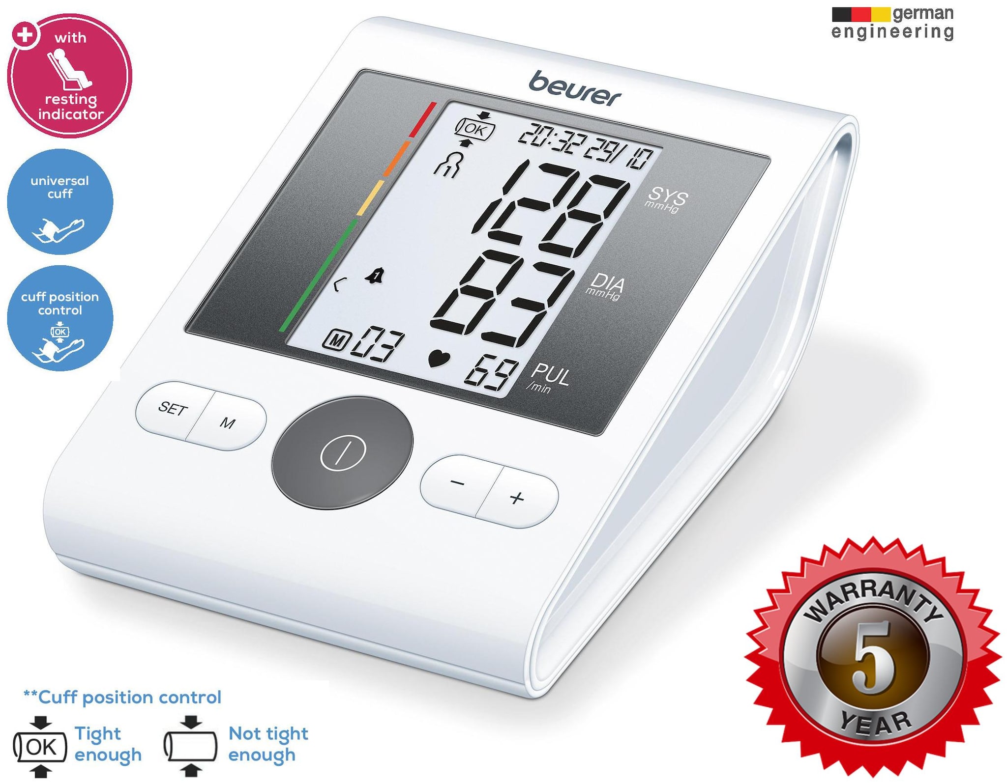 

Beurer Automatic Upper Arm Blood Pressure Monitor With Adaptor BM28