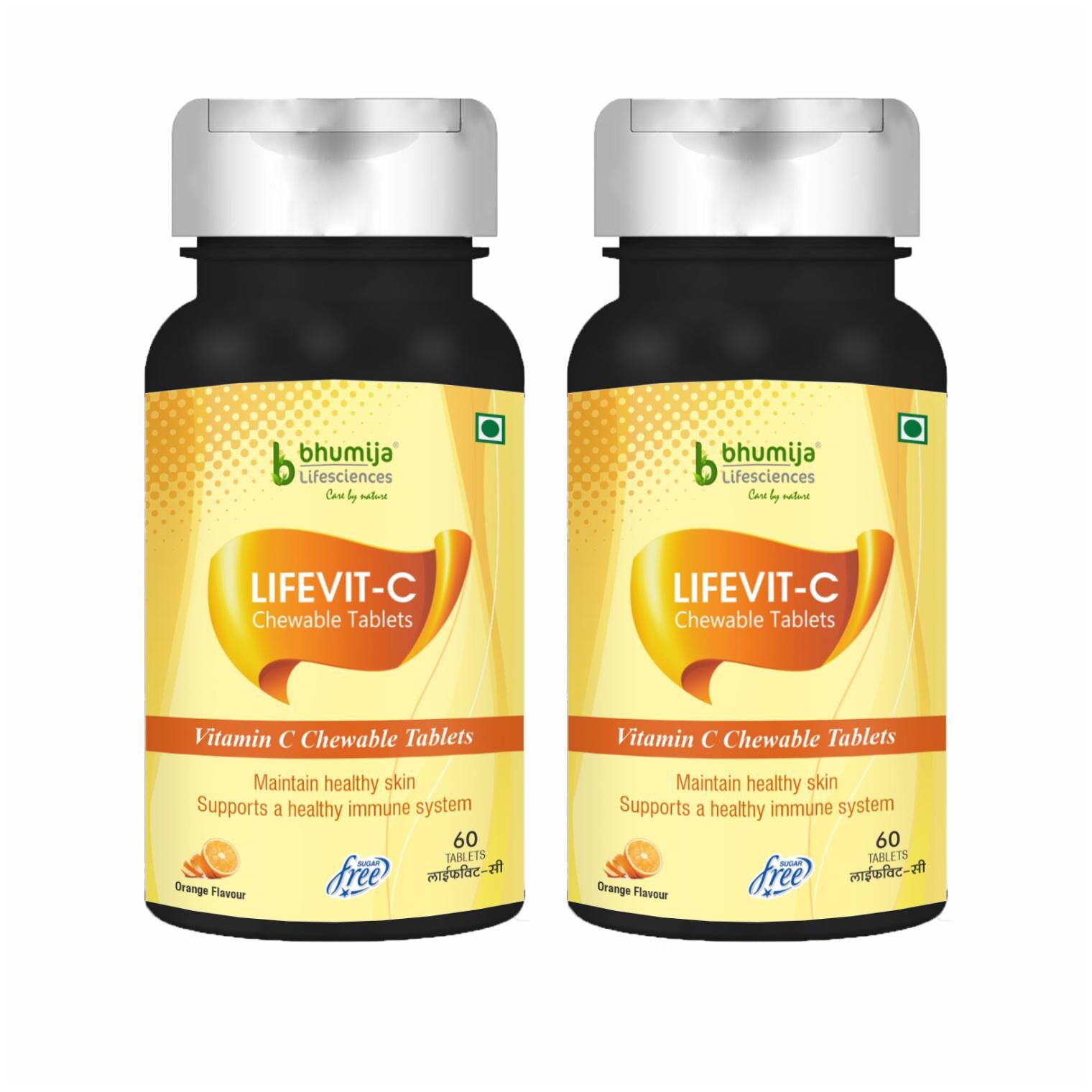 

Bhumija Lifesciences Lifevit-C (vitamin C) 500 mg Immunity Antioxidant Skincare 60 Vegetarian Chewable Tablets (Pack of 2)