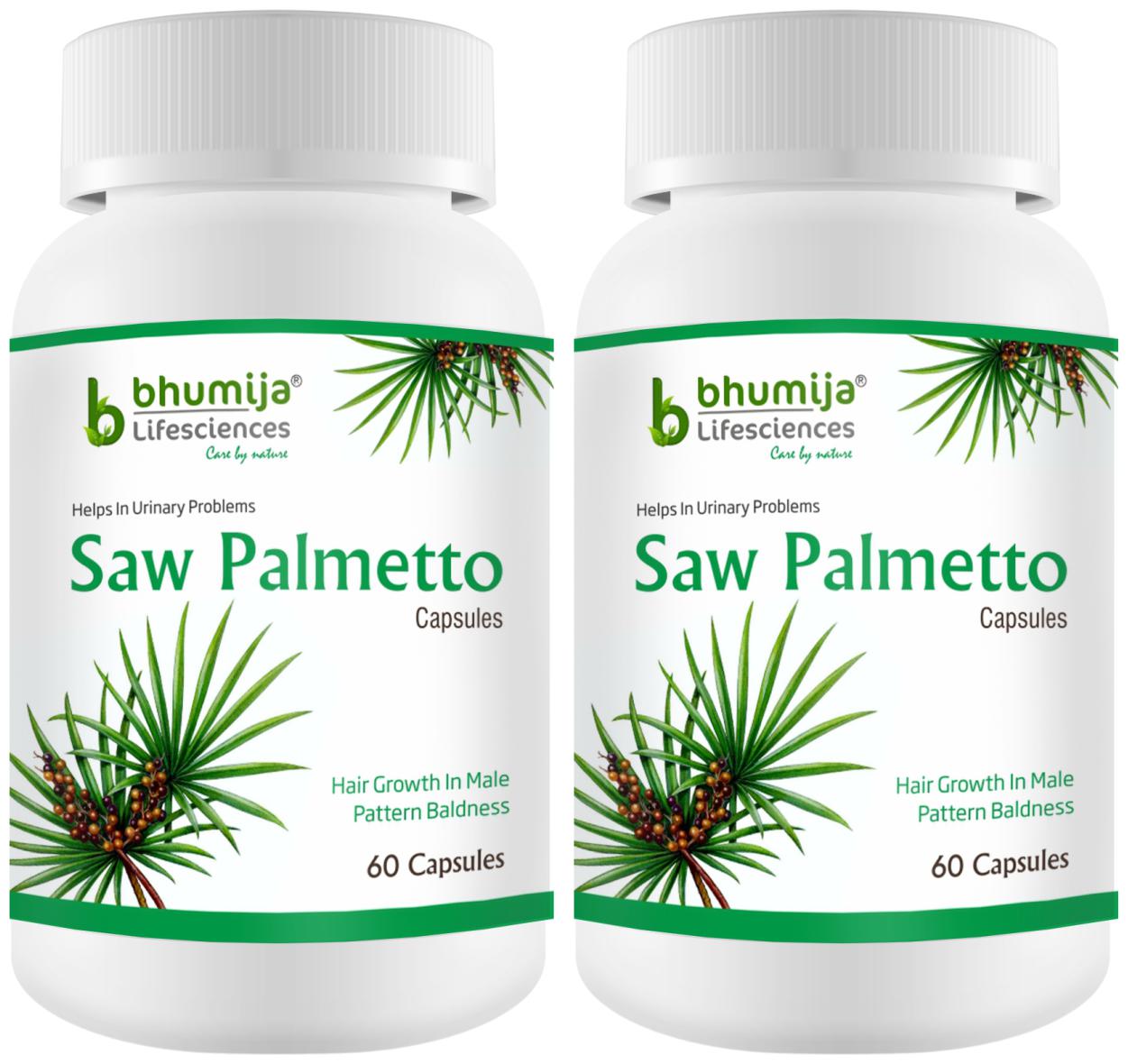 

Bhumija Lifesciences Saw Palmetto With Nettle Root 60 Capsules (Pack of 2)