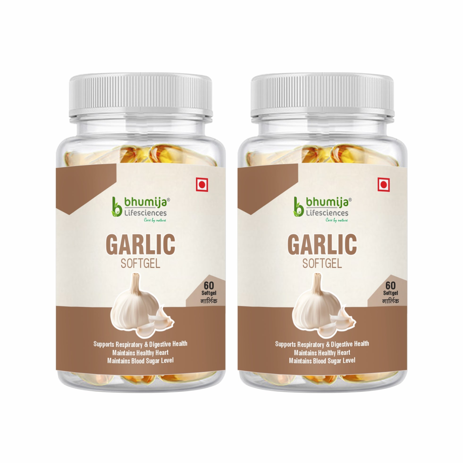 

Bhumija Lifesciences Garlic Oil Softgel for Healthy Digestion Heart 60 Softgel (Pack of 2)