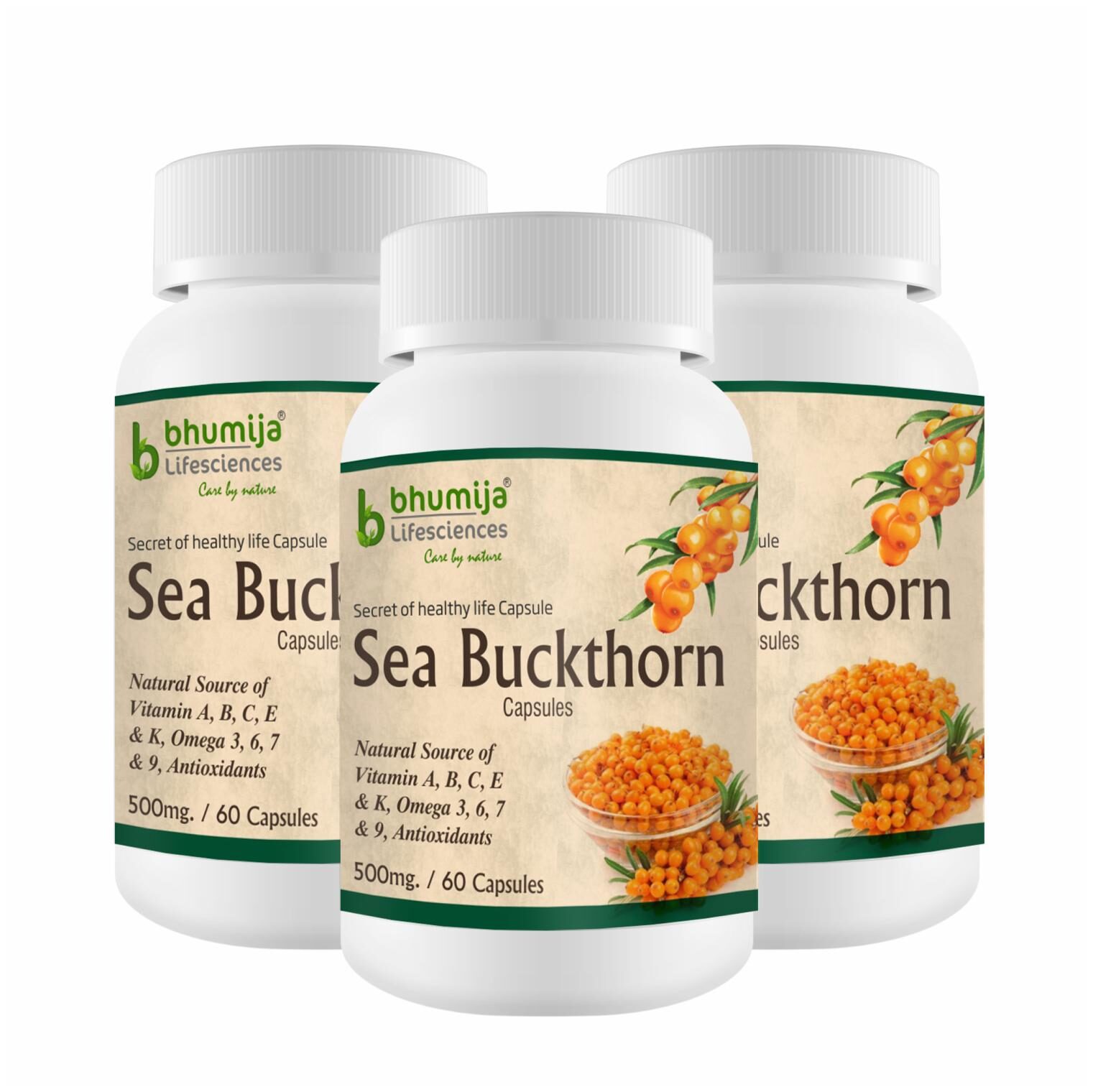 

Bhumija Lifesciences Sea Buckthorn 60 Capsules (Pack of 3)