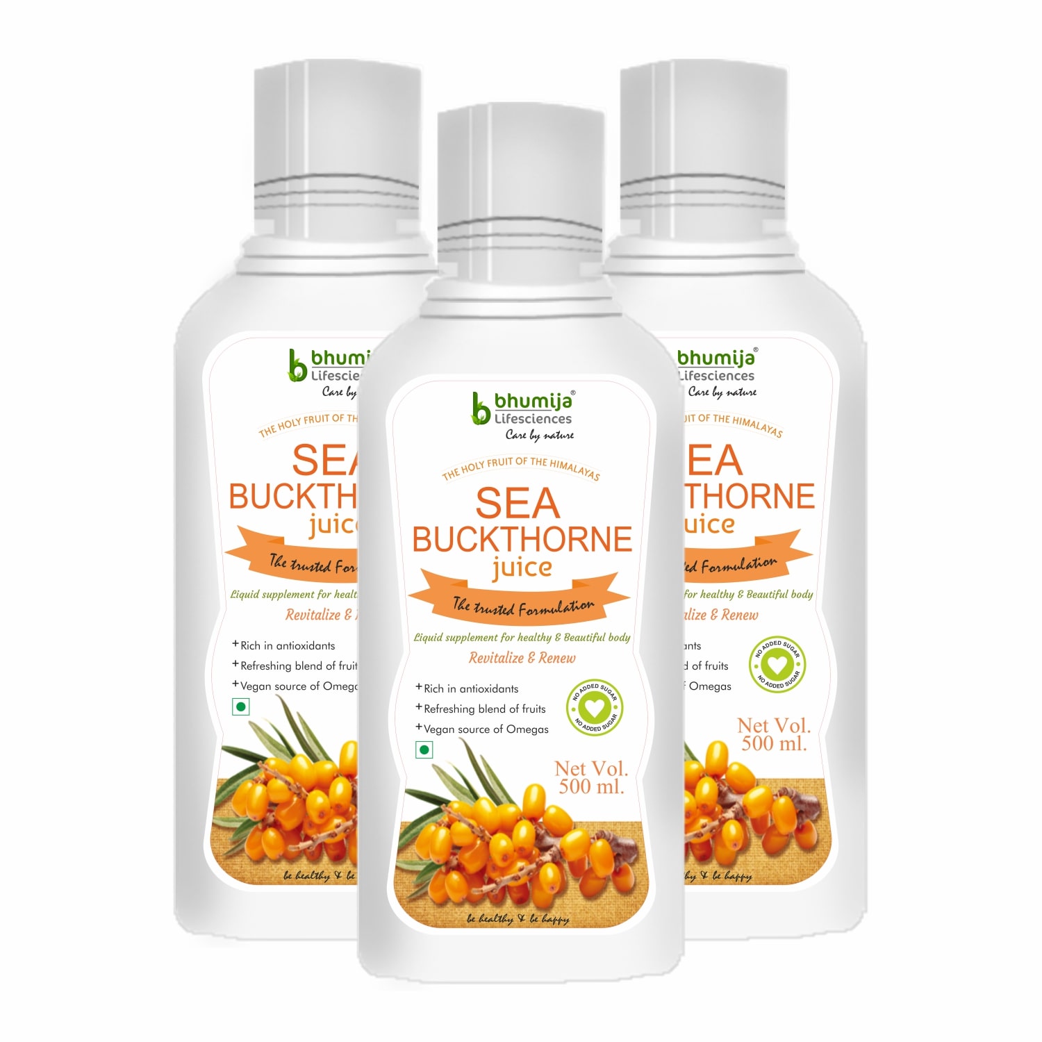 

Bhumija Lifesciences Sea Buckthorne Juice 500ml (Pack of Three)