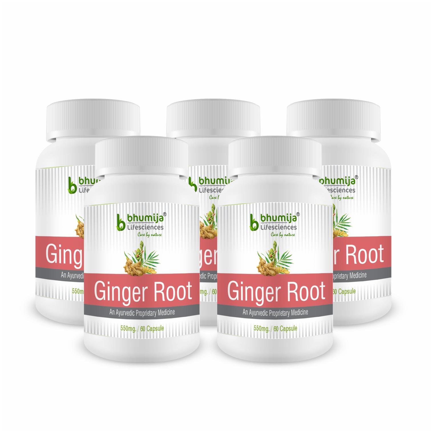

Bhumija Lifesciences Ginger Root Capsules 60 s - (Pack of Five)