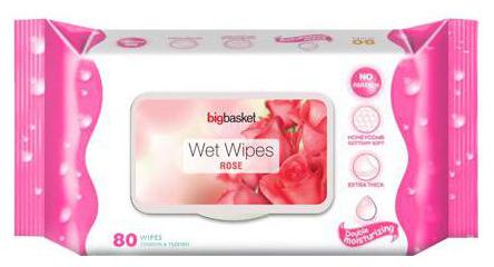 

Big Basket Wet Wipes Rose 80 pcs