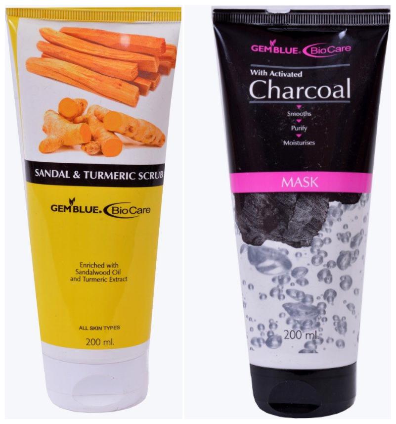 

Bio Care Combo Of Charcoal Mask And Sandal And Turmeric Scrub (200 ml Each)