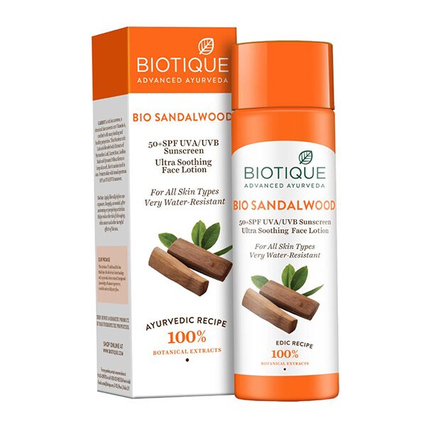 

Biotique Bio Sandalwood 50 Spf Sunscreen Ultra Soothing Face Lotion For All Skin Types