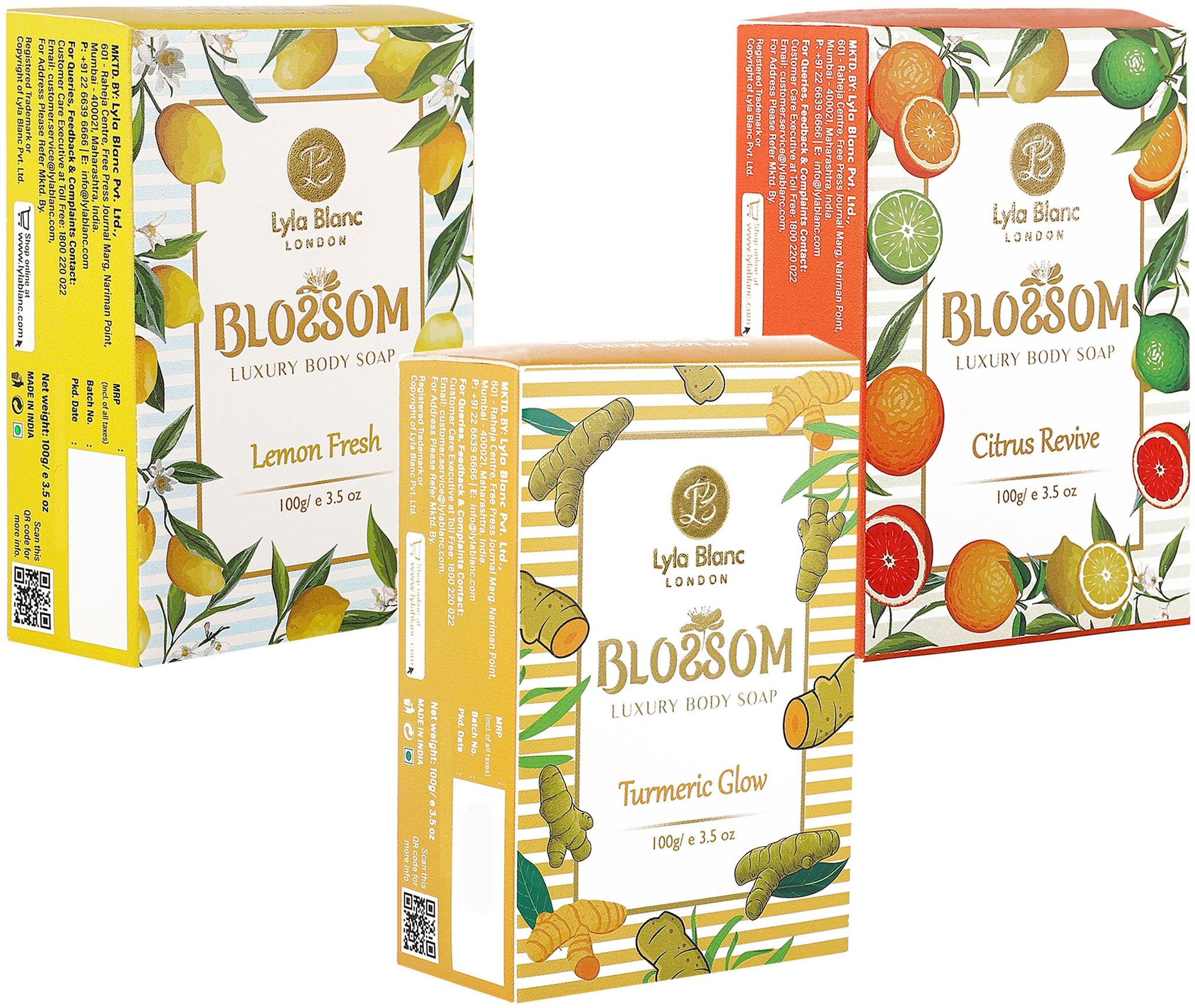 

BLOSSOM Soaps Citrus Revive for Men Women 100g Pack of 3