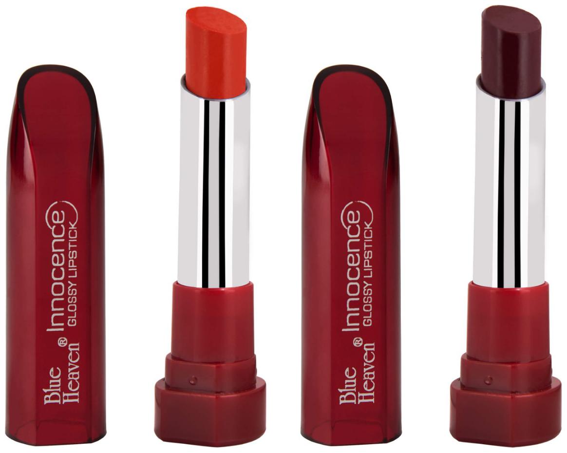 

Blue Heaven Glossy Innocence lipsticks(Orange Plum) (4g each) (Pack of 2)