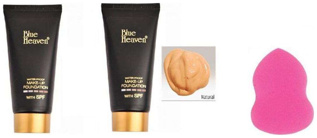 

Blue Heaven Combo of 2 Tube Foundation And 1 Beauty Blender Foundation Puff100Gram