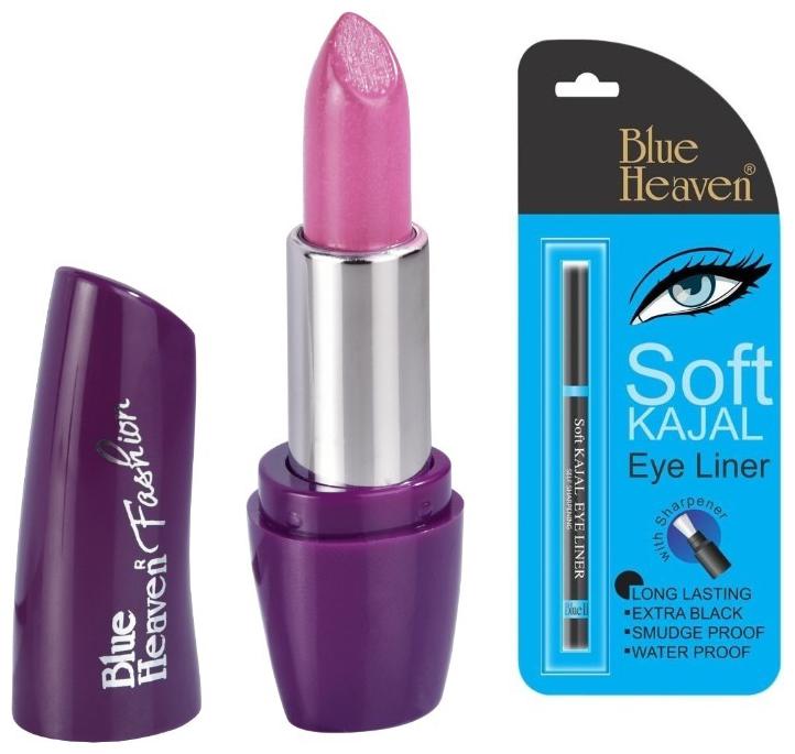 

Blue Heaven Black Soft Kajal (0 31g) Fashion Lipsticks (Pink)(3 g) Pack of 2