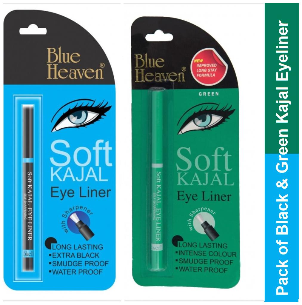 

Blue Heaven Combo of 2 Soft Kajal Eyeliner (Black and Green)