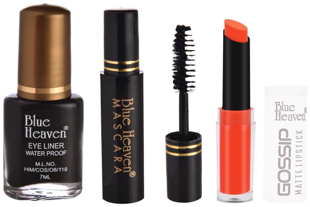 

Blue Heaven Classic Eyeliner 7ml Classic Mascara 6 5ml Gossip Matte Lipsticks 3 5 g Shade 7 (Orange)