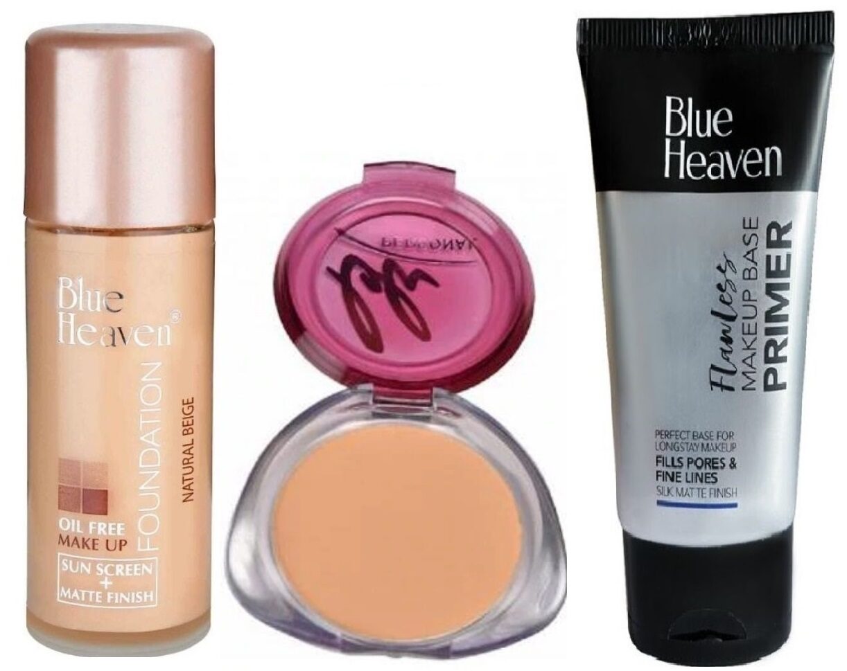 

Blue Heaven Combo of Oil Free Foundation 30ml Personal Compact 10g Primer 30g