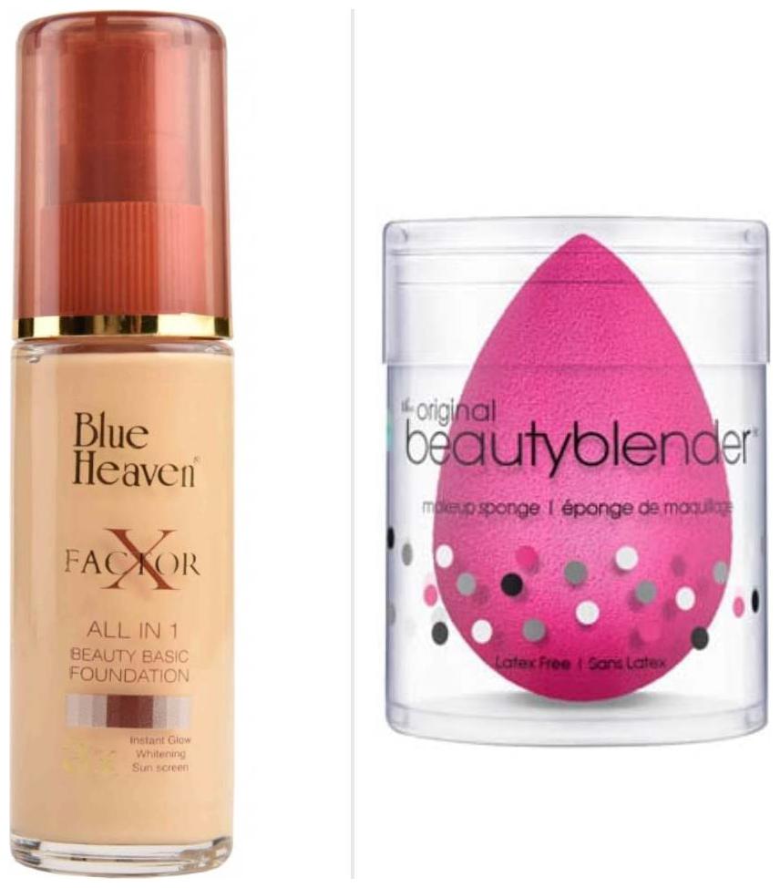 

Blue Heaven Combo of x Factor Foundation And Beauty Blender Foundation Puff