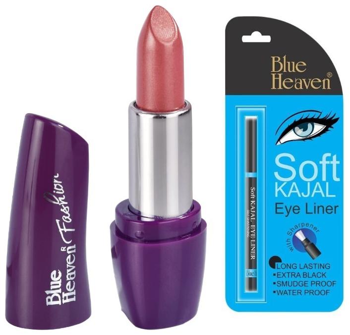 

Blue Heaven Black Soft Kajal (0 31g) Fashion Lipsticks (Brown)(3 g) Pack of 2