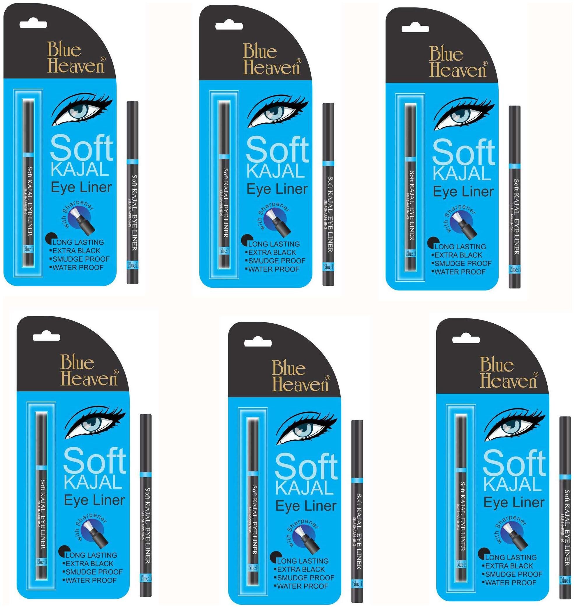 

Blue Heaven Combo of 6 Black Soft kajal Eyeliners