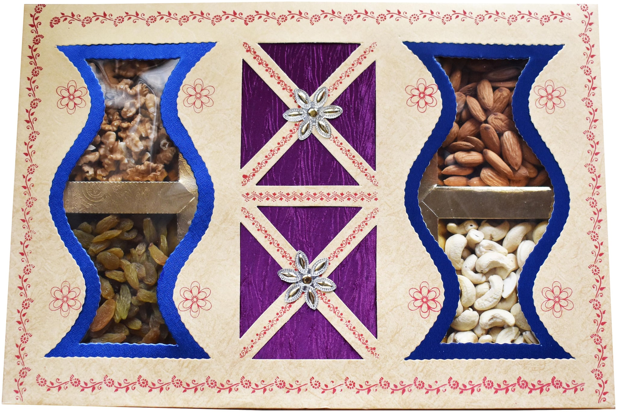 

Bluepearl Festive Dry Fruit Gift Box (Almonds 100g Cashews 100g Roasted Pistachios 100g Raisins 100g Walnuts 100g Dried Figs 100g)